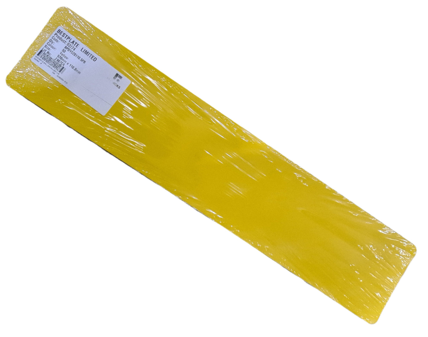 x50 Standard Oblong Yellow Number Plate Backings - Bestplate