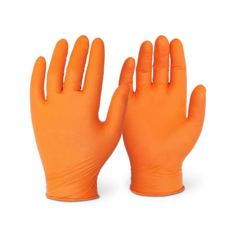 Orange Microtex Nitrile Gloves - Box of 100
