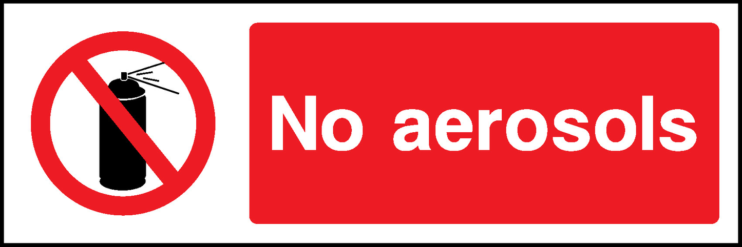 No Aerosols Prohibition General Signage - GENE0023