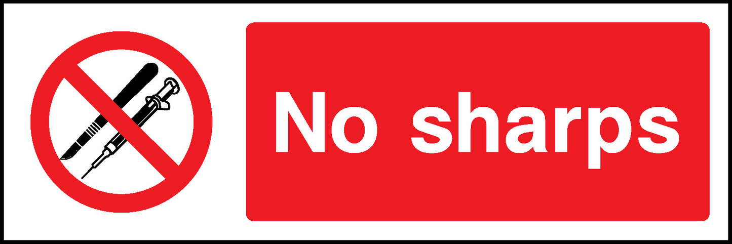 No Sharps Prohibition General Signage - GENE0024