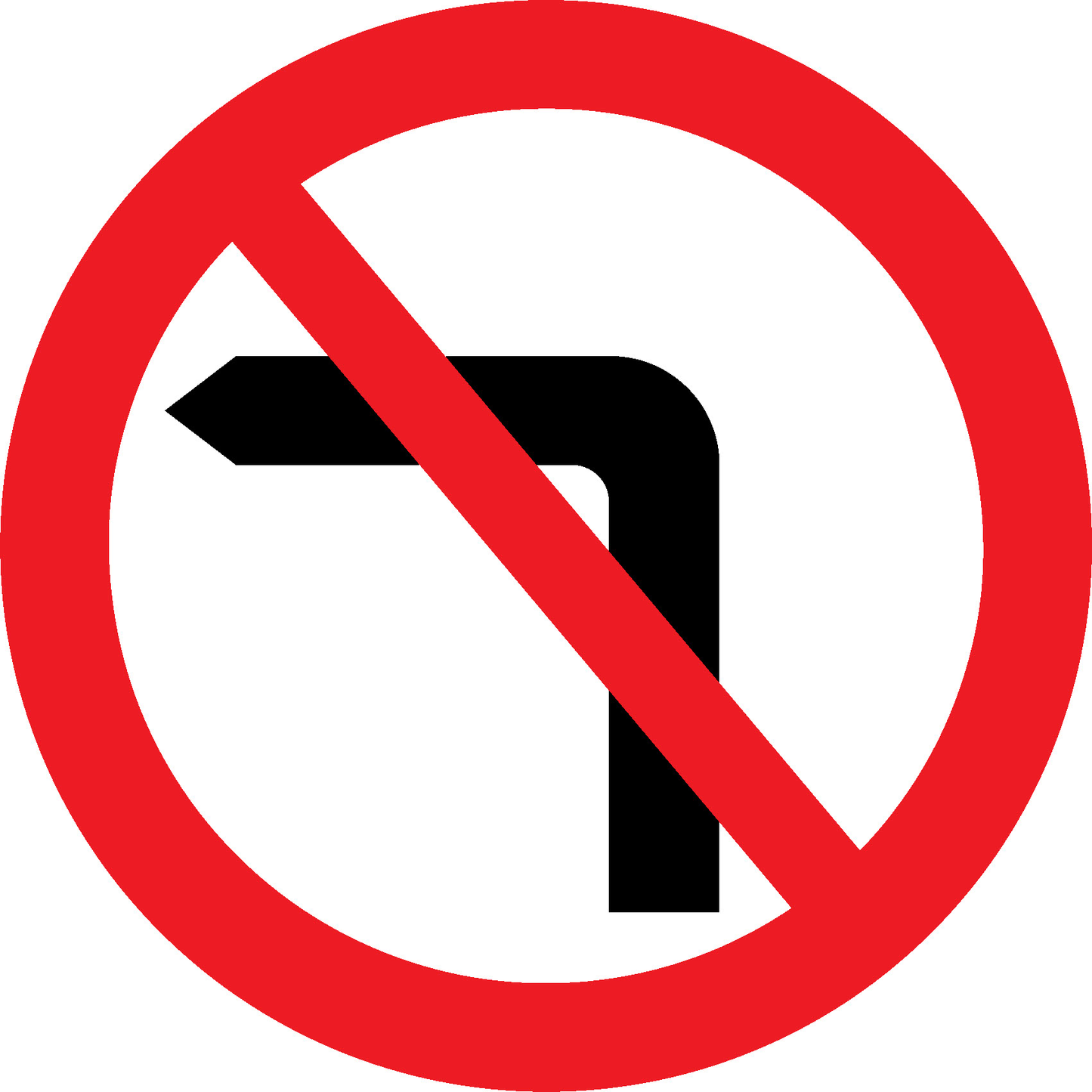 No Left Turn Road Traffic Regulatory Signage - REGU0016
