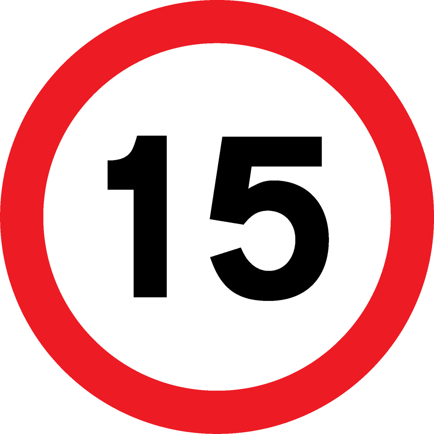 Speed Limit 15 Road Traffic Regulatory Signage - REGU0010
