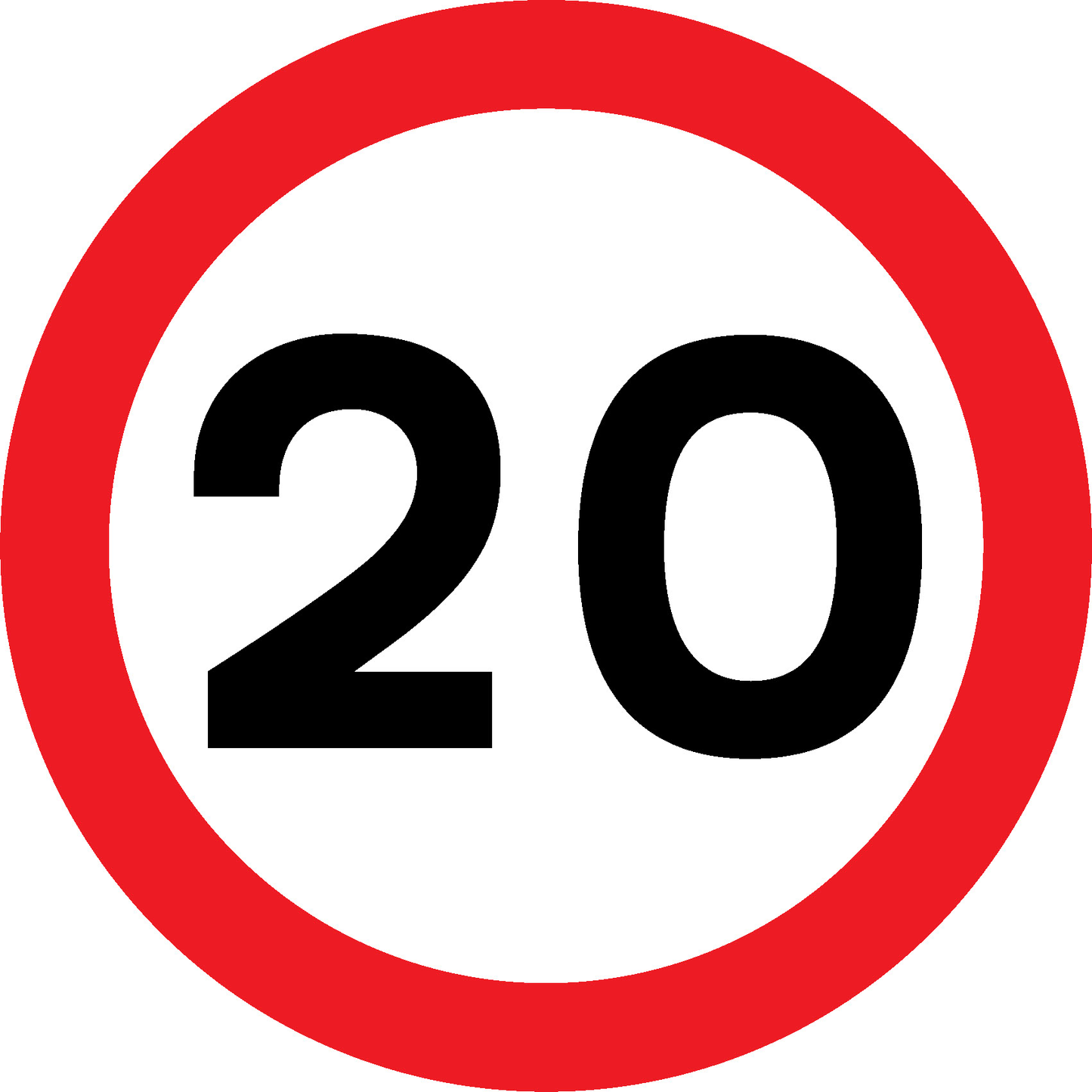 Speed Limit 20 Road Traffic Regulatory Signage - REGU0011