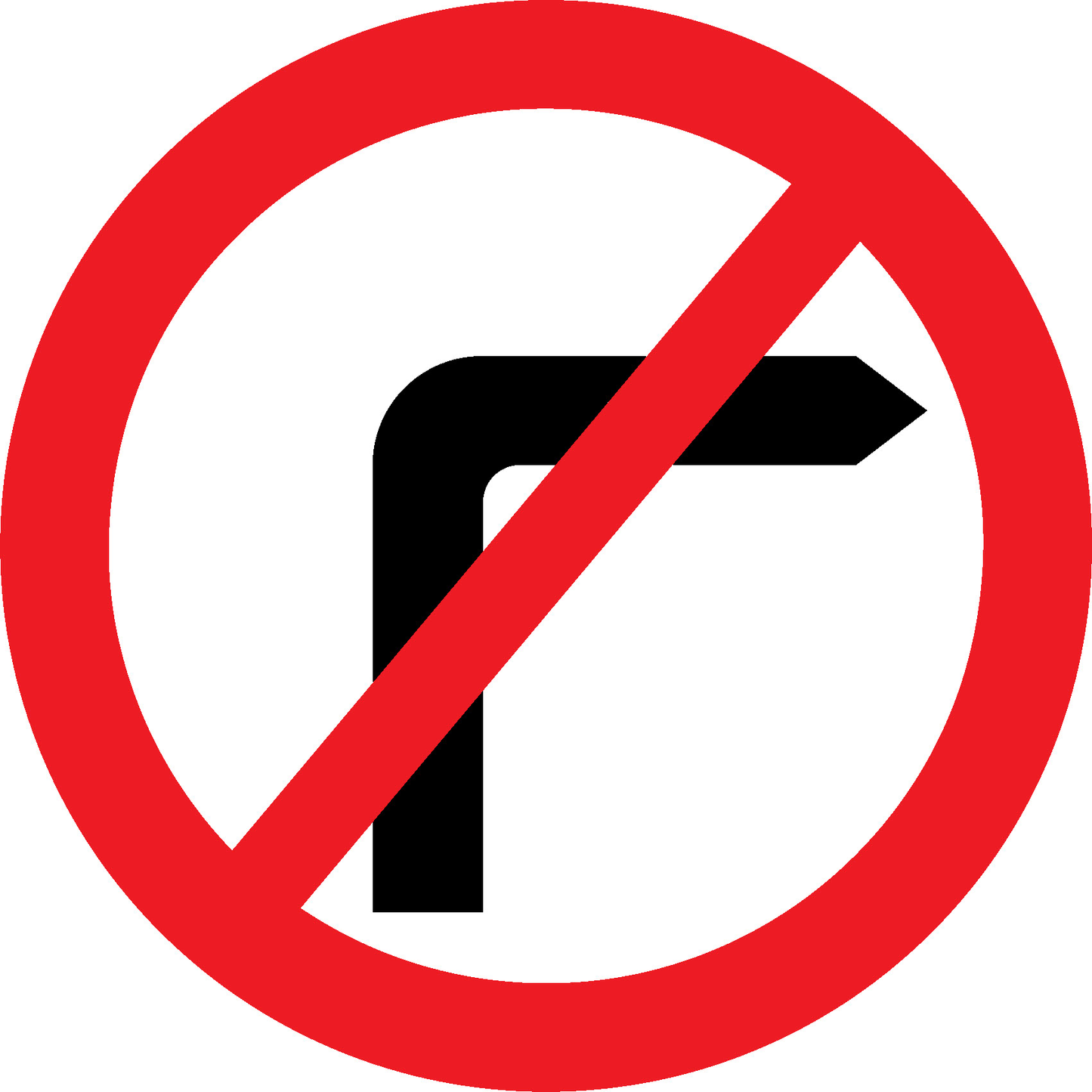 No Right Turn Road Traffic Regulatory Signage - REGU0017