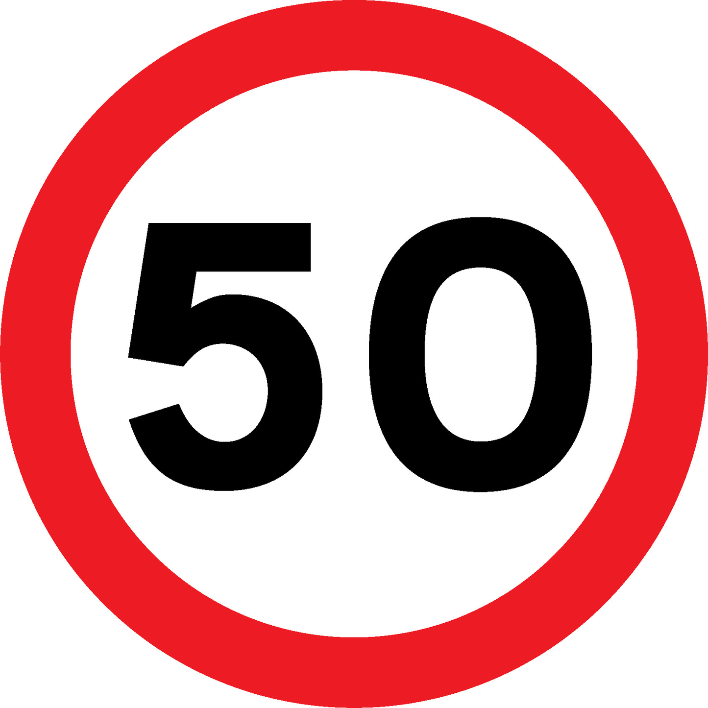 Speed Limit 50 Road Traffic Regulatory Signage - REGU0014