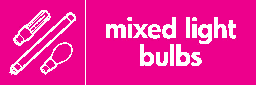 Mixed Light Bulbs Recycling Electrical Signage - ELEC0020