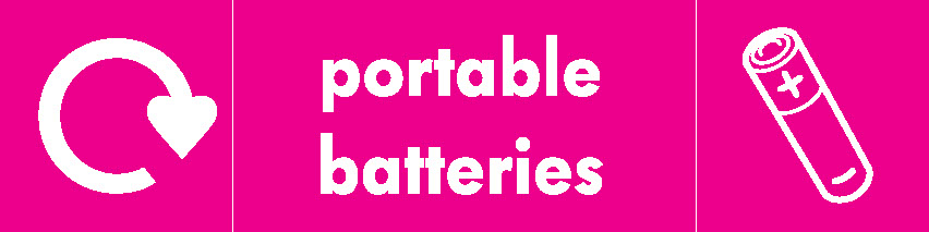 Portable Batteries Recycling Electrical Signage - ELEC0038