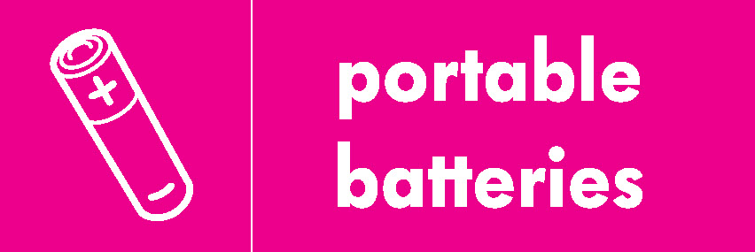 Portable Batteries Recycling Electrical Signage - ELEC0022