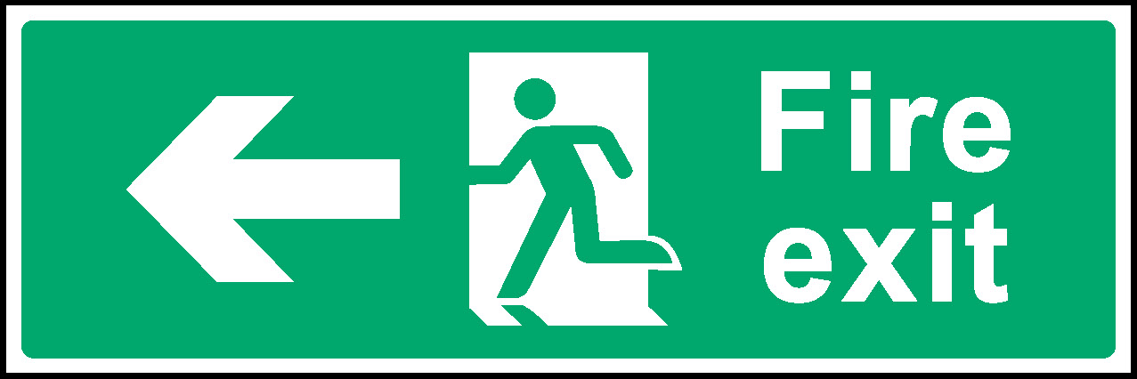 Fire Exit Left Emergency Escape Signage - EMER0003