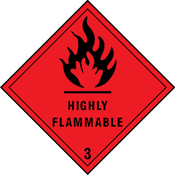 Highly Flammable 3 Dangerous Substances Signage - DANG0002