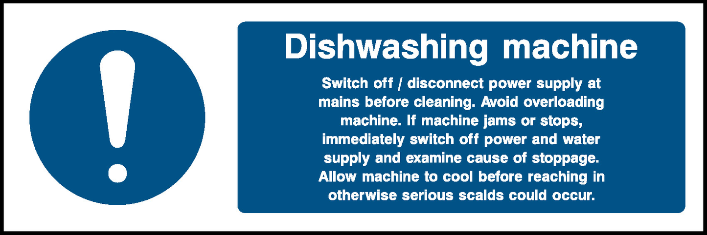 Dishwashing Machine Food Processing & Hygeine Signage - FOOD0065