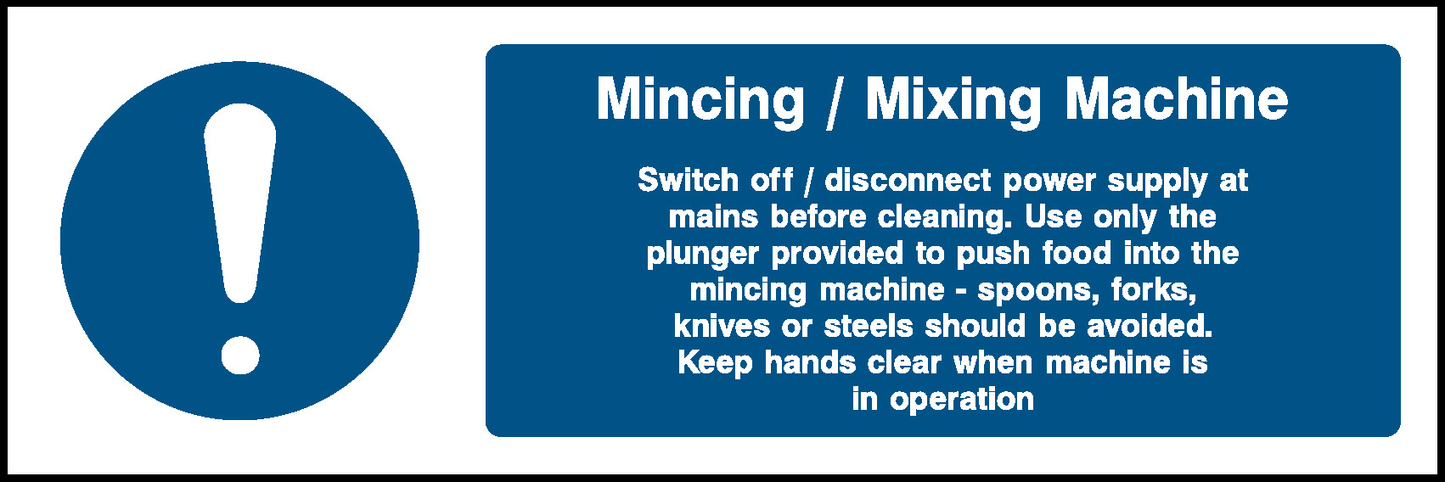 Mincing Machine Information Food Processing & Hygeine Signage - FOOD0067
