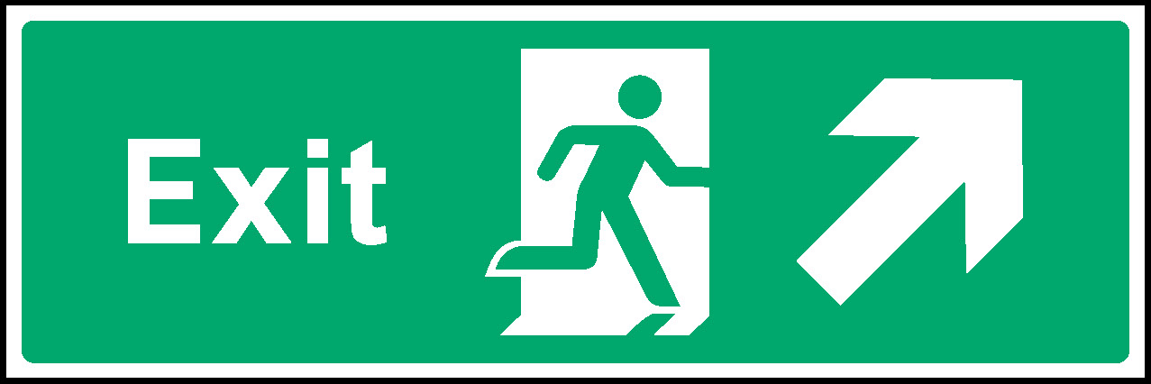 Fire Exit Up Right Emergency Escape Signage - EMER0010