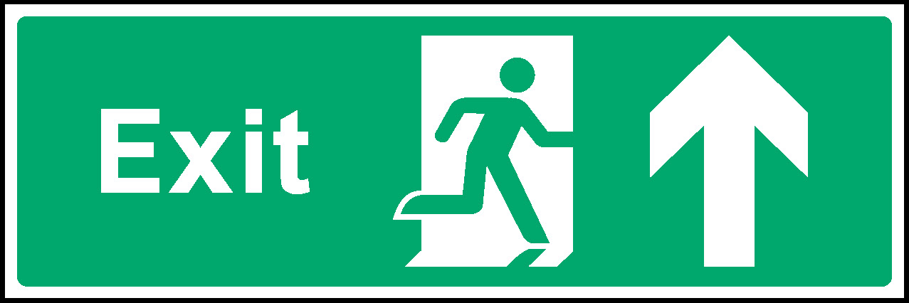 Fire Exit Up Emergency Escape Signage - EMER0015