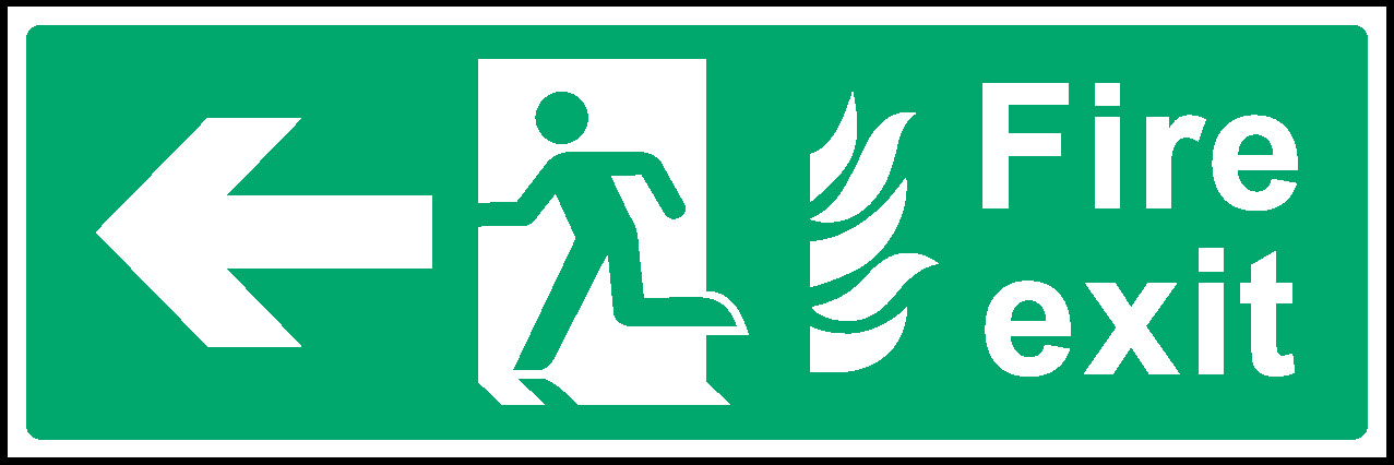 Fire Exit Left Arrow Emergency Escape Signage - EMER0019