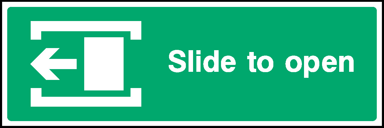 Slide To Open Emergency Escape Signage - EMER0037