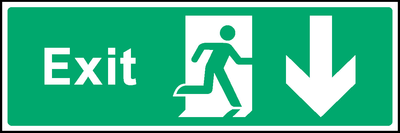 Fire Exit Down Emergency Escape Signage - EMER0016