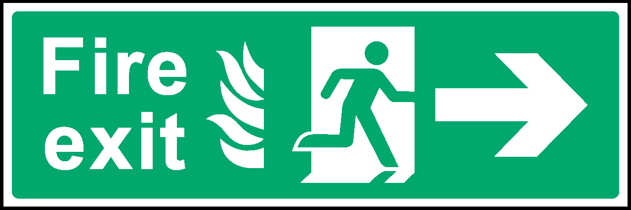 Fire Exit Right Emergency Escape Signage - EMER0020