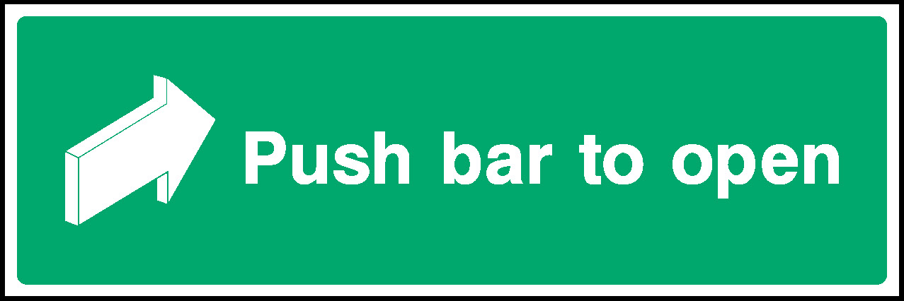 Push Bar To Open Emergency Escape Signage - EMER0039