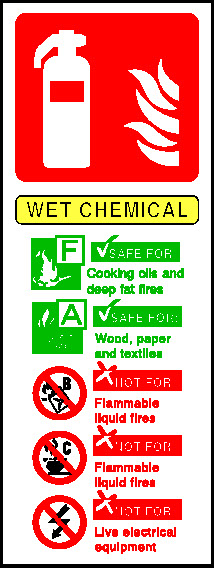 Wet Chemical Extinguisher Fire Equipment Signage - FEQP0085