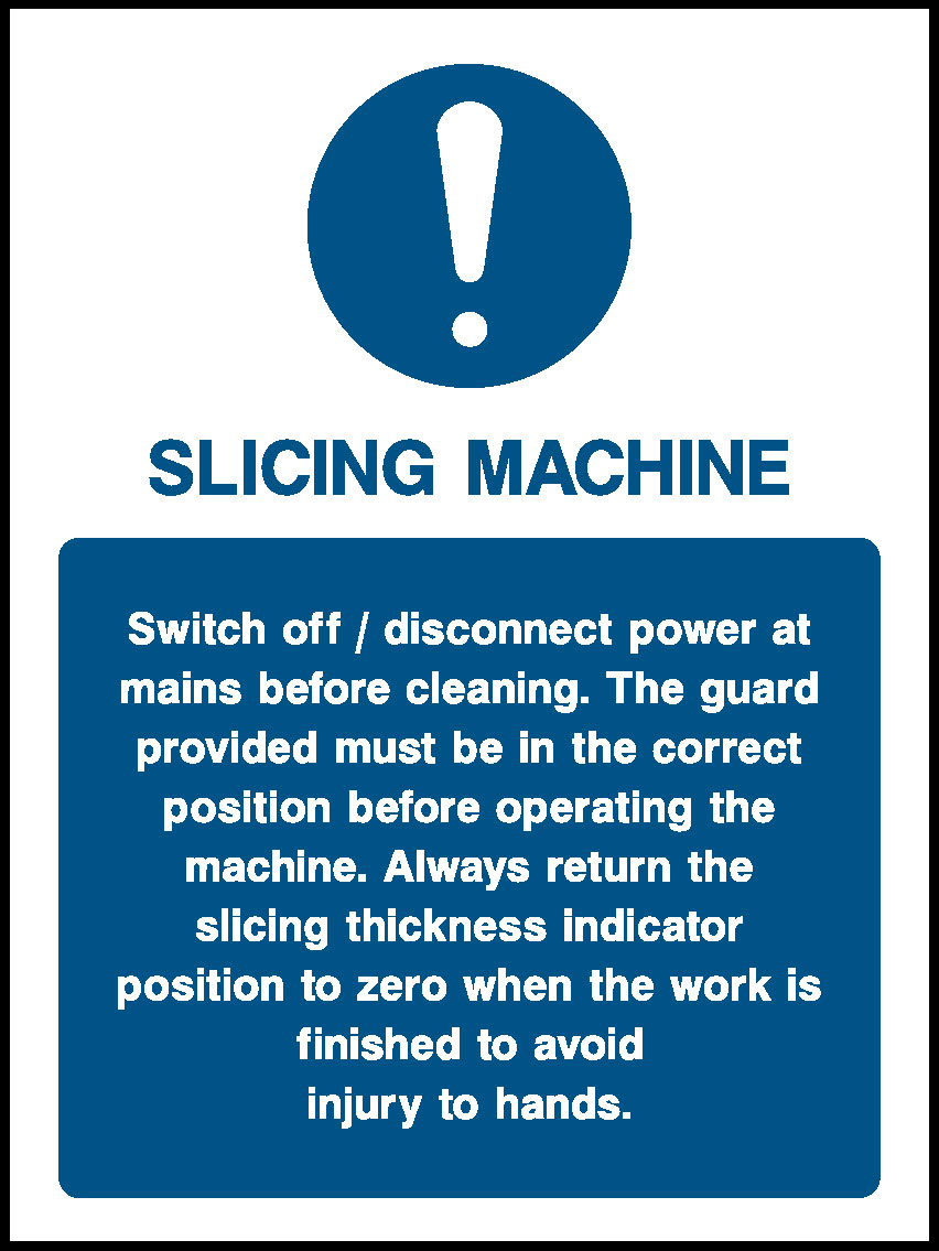 Slicing Machine Food Processing & Hygeine Signage - FOOD0023