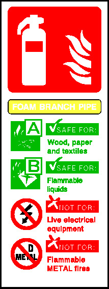 Foam Branch pipe Fire Equipment Signage - FEQP0083