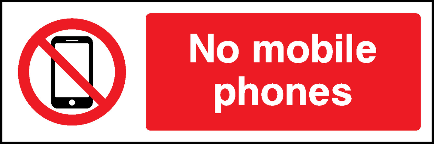 No Mobile Phones Prohibition General Signage - GENE0053