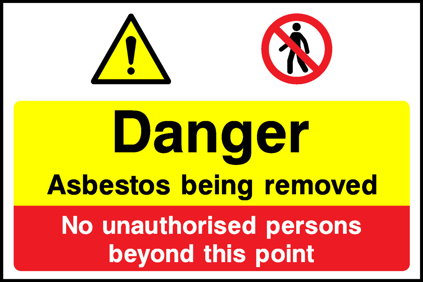 Danger Asbestos Being Removed No Unauthorised Persons Beyond This Point Construction-Signage - CONS0121