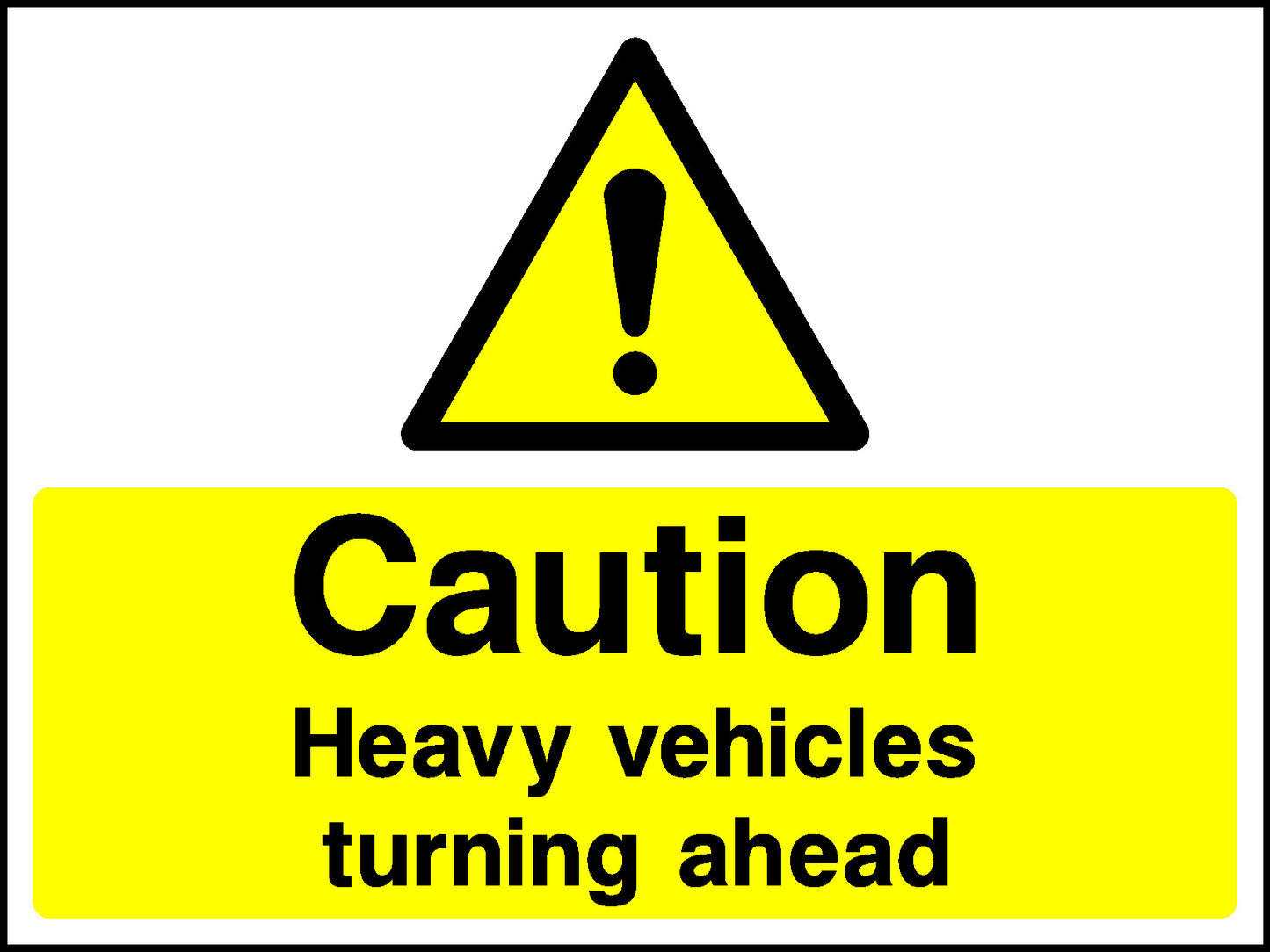 Caution Heavy Vehicles Turning Ahead Construction-Signage - CONS0104