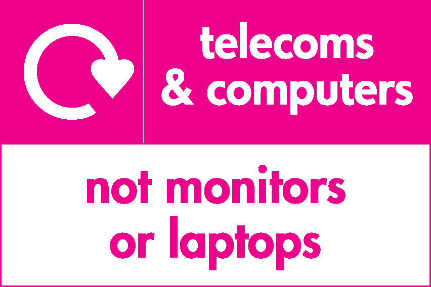 Telecoms & Computers Not Monitors Or Laptops Recycling Electrical Signage - ELEC0048