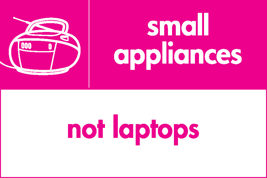 Small Appliances Not Laptops Recycling Electrical Signage - ELEC0050