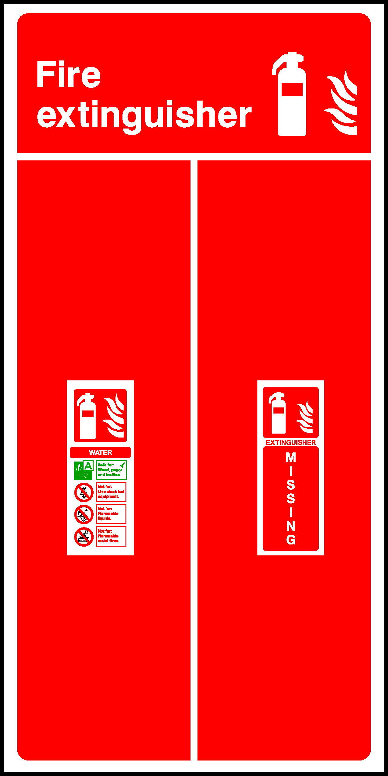 Extinguisher Water Fire Equipment Signage - FEQP0064
