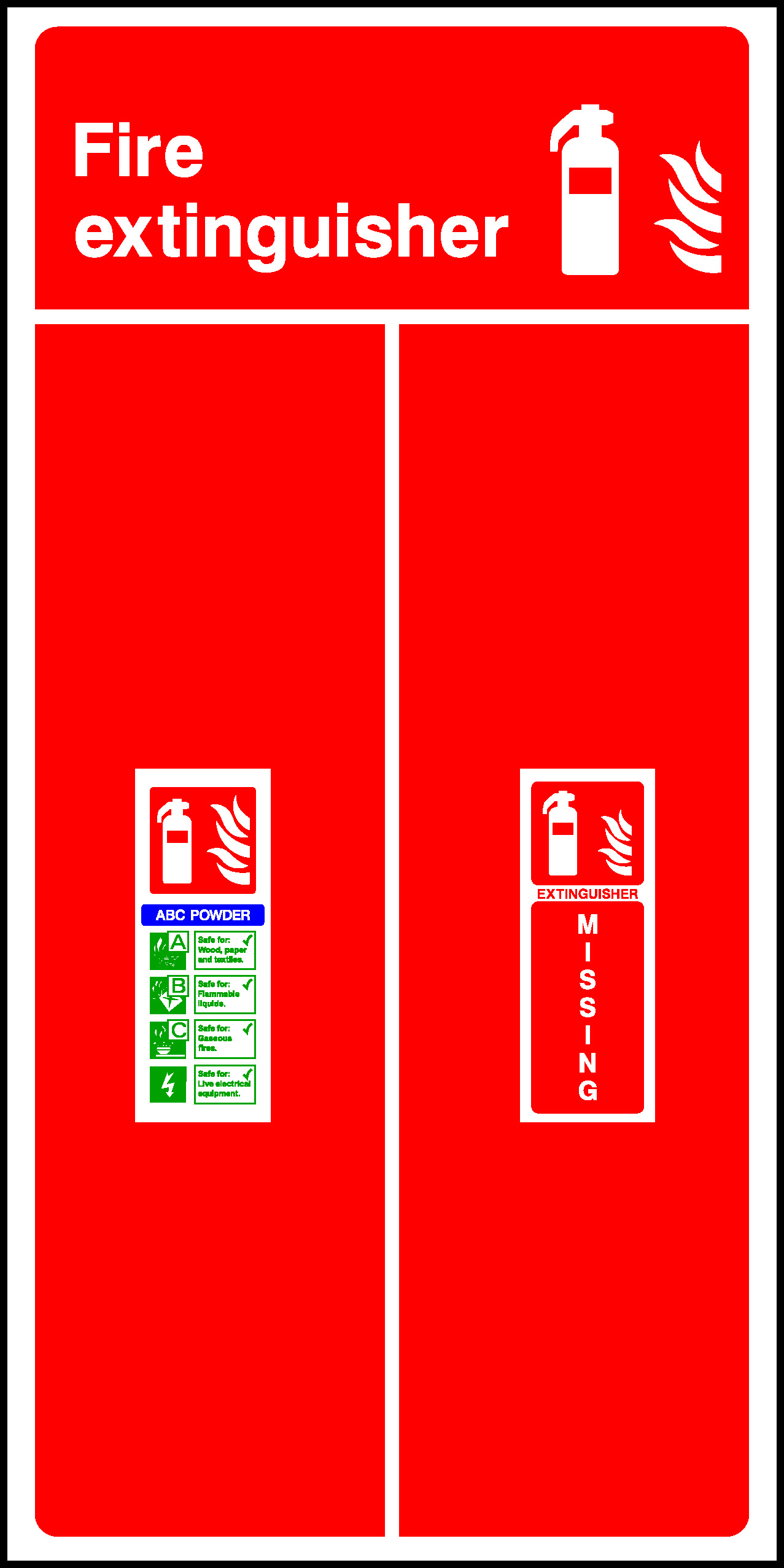 Extinguisher Abc Powder Safe Lhae Fire Equipment Signage - FEQP0060