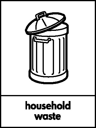 Household Waste Recycling Household Waste Signage - WAST0004