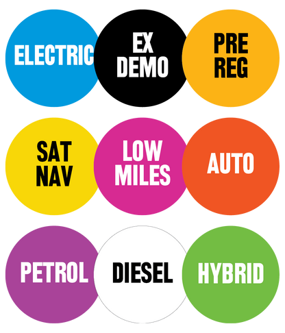Vehicle Sales POS Stickers – Windscreen Variety Pack