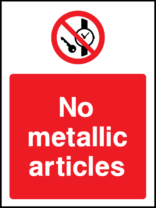 No Metallic Articles Prohibition General Signage - GENE0099