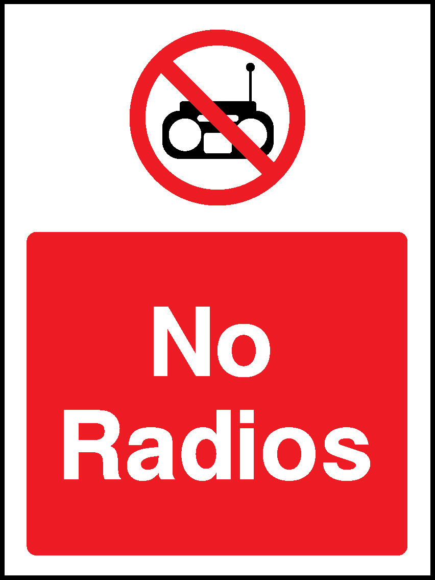 Radios Prohibition General Signage - GENE0117