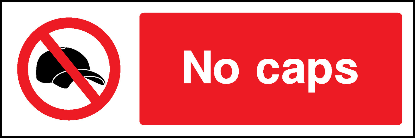 No Caps Prohibition General Signage - GENE0022