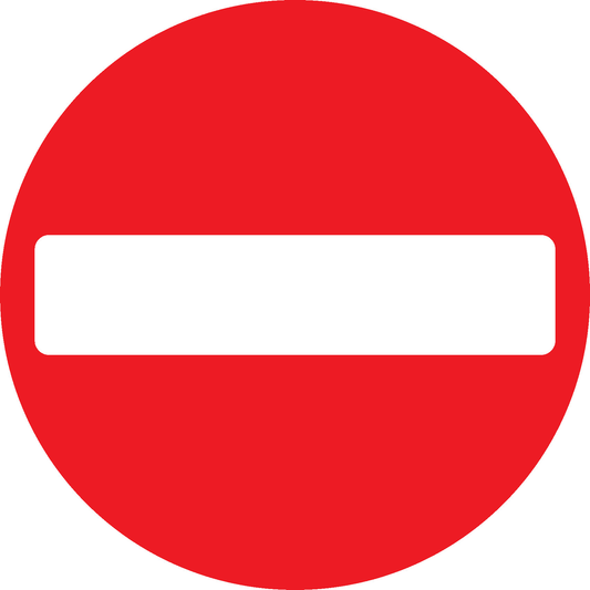 No Entry Road Traffic Regulatory Signage - REGU0015