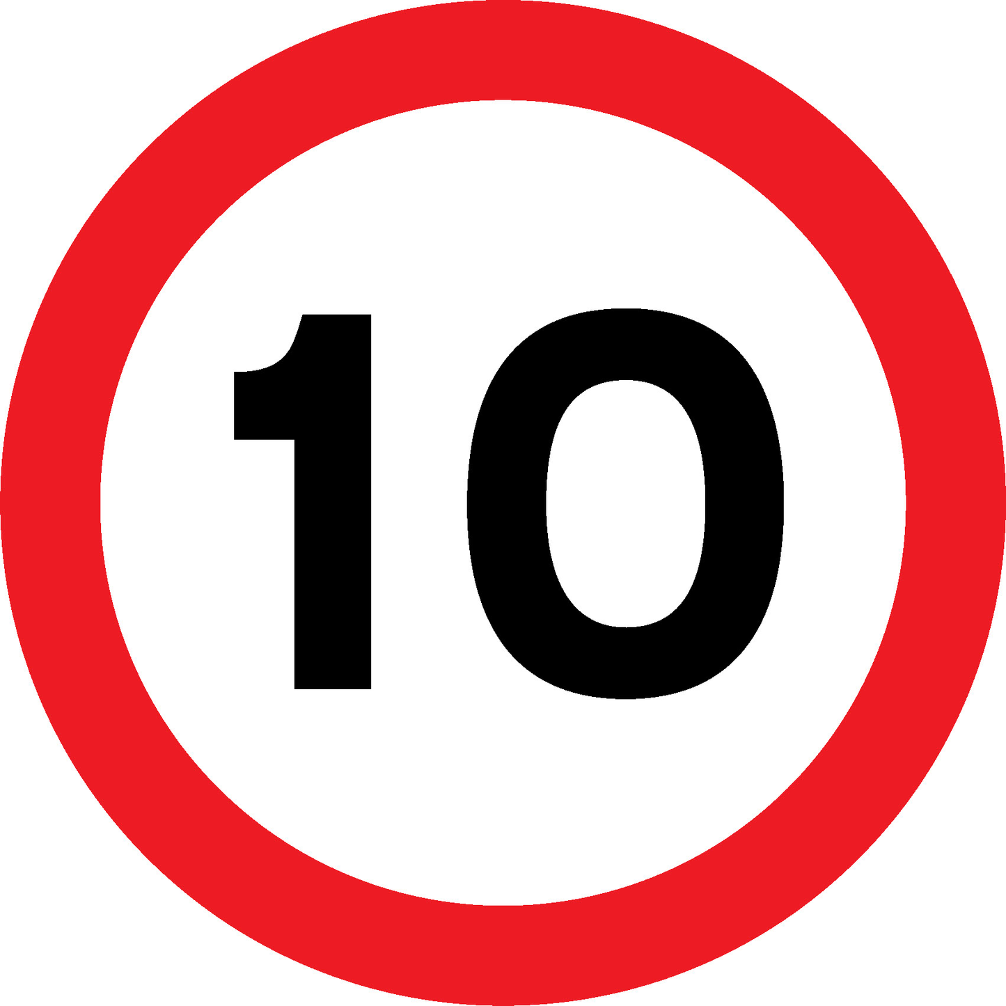 Speed Limit 10 Road Traffic Regulatory Signage - REGU0009