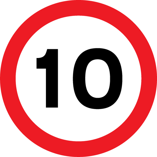 Speed Limit 10 Road Traffic Regulatory Signage - REGU0009