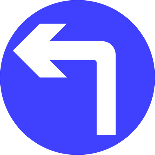 Turn Left Road Traffic Regulatory Signage - REGU0007