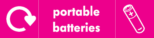 Portable Batteries Recycling Electrical Signage - ELEC0038