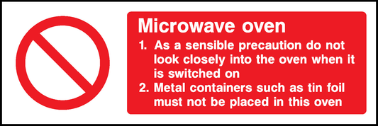 Microwave Oven Safety Food Processing & Hygeine Signage - FOOD0078