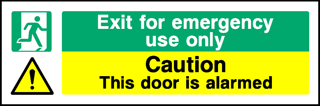 Exit For Emergency Use Only Caution This Door Is Alarmed Emergency Escape Signage - EMER0047
