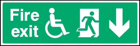 Fire Exit Down Emergency Escape Signage - EMER0070