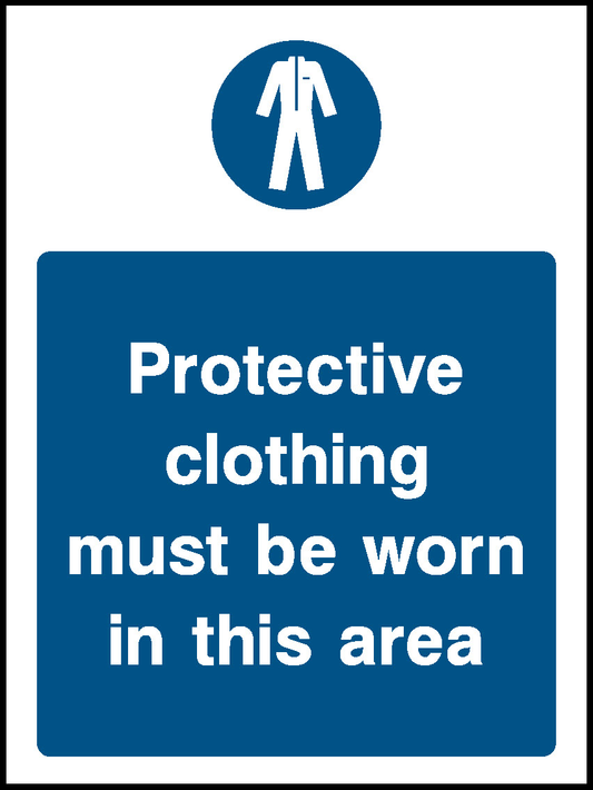 Protective Clothing Must Be Worn In This Area Food Processing & Hygeine Signage - FOOD0005