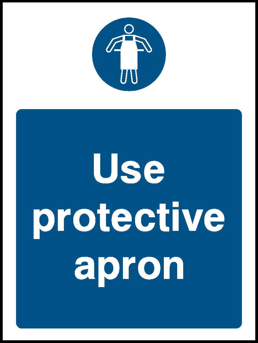 Use Protective Apron Food Processing & Hygeine Signage - FOOD0006