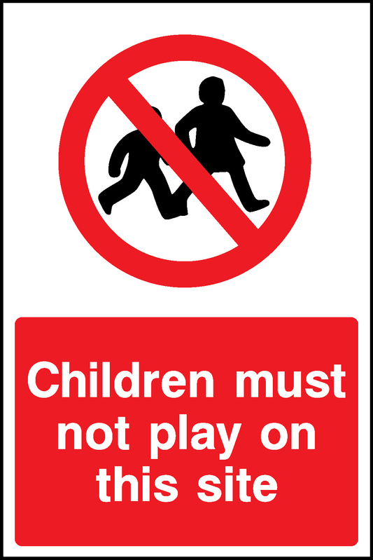Children Must Not Play On This Site Construction-Signage - CONS0033