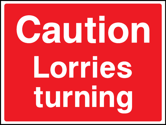 Caution Lorries Turning Construction-Signage - CONS0080